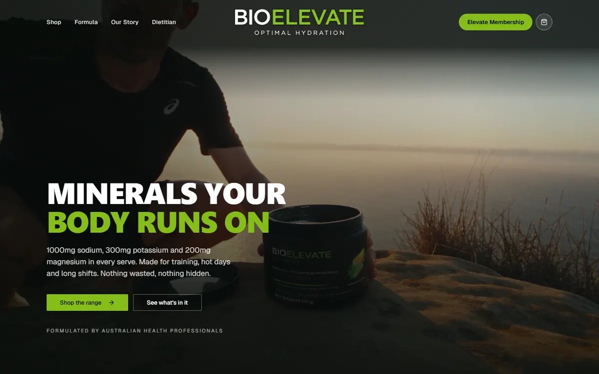 Bioelevate storefront