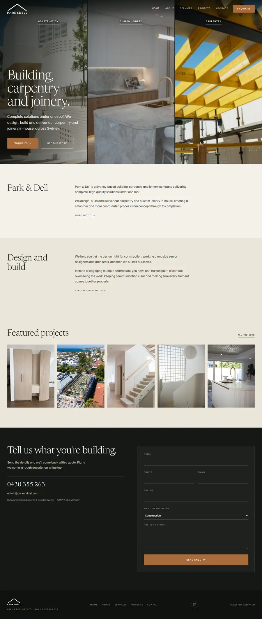 The Park & Dell storefront, built by the studio