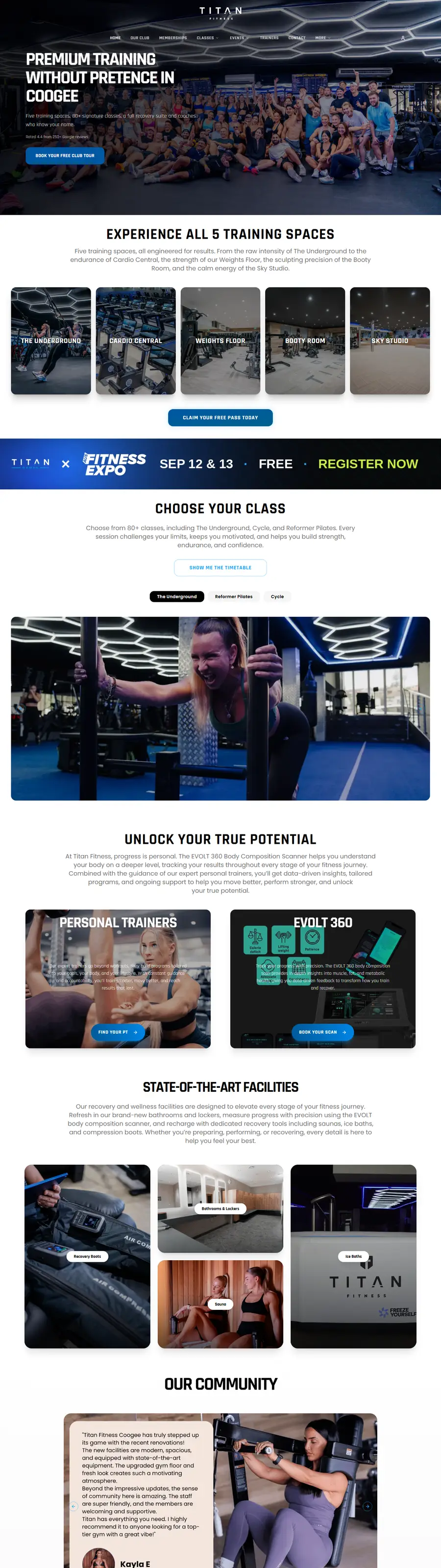 The Titan Fitness storefront, built by the studio